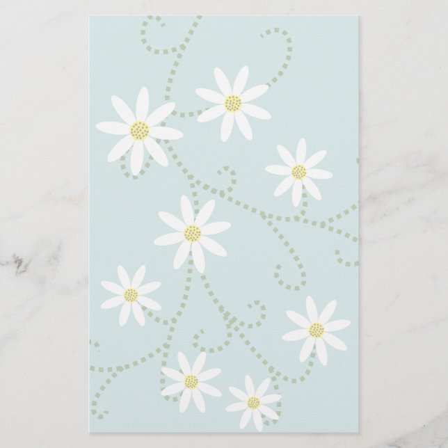 Daisies Stationery-Floral Briefpapier (Vorderseite)