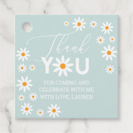 Daisies Thank you tags Light Blue Geschenkanhänger