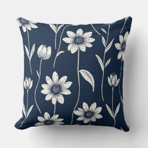 Daisies und Denim Kissen