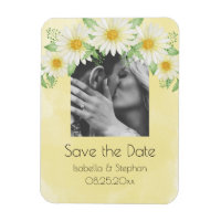 Daisies Weißes Gelbes Foto Save the Date