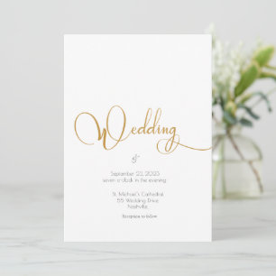 Daisies White Yellow Floral Script Wedding Einladu Einladung