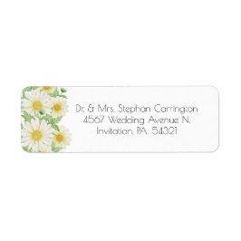 Daisies White Yellow Floral Typografy Address Labr