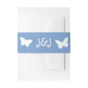 Daisis and Butterflies in Periwinkle Einladungs-Ba Einladungsbanderole