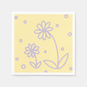 Daisis and Dots 2 - Pastellgelb und Lila Serviette