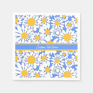 Daisis Blume Blue White Floral Personalisiert Serviette