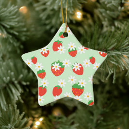 Daisis Blume Floral Erdbeere Merry Xmas Keramik Ornament