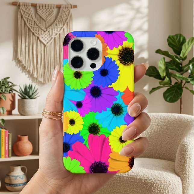Daisis oder Marigolds farbenfrohe psychedelische M Case-Mate iPhone Hülle (Colorful Psychedelic Daisy Floral Pattern. iPhone Case)