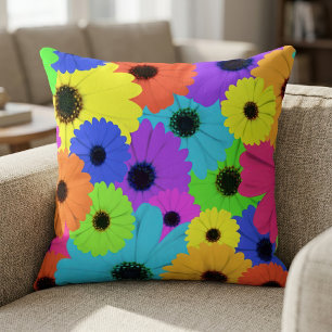 Daisis oder Marigolds farbenfrohe psychedelische M Kissen