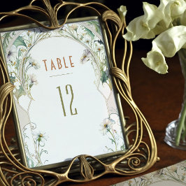 Daisis Tischnummern Vintag Jugendstil Hochzeit