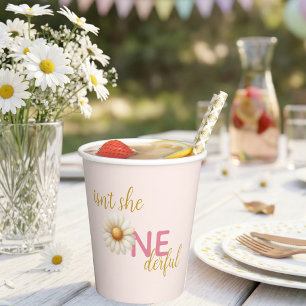 Daisy 1. Geburtstag Ist sie nicht EINzigartig Rosa Pappbecher