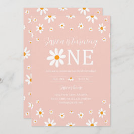 Daisy 1. Geburtstag Pink Einladung