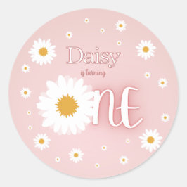 Daisy 1. Geburtstag Runder Aufkleber