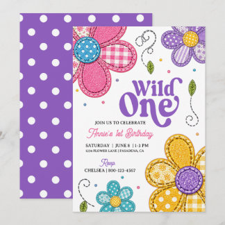 Daisy 1. Geburtstagsfeier Wilde Eins Boho Blumen M Einladung