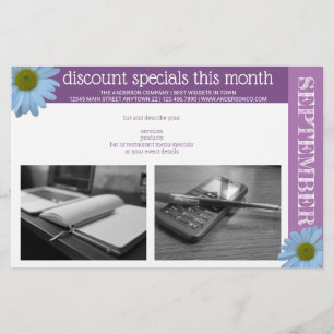 Daisy 1 Lila Lavendel Asymmetrisch 2 Foto Flyer