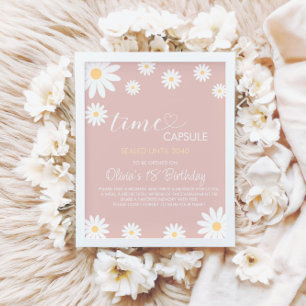 Daisy 1st Birthday Time Kapselunterschrift, Retro  Poster