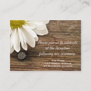 Daisy and Barn Wood Country Wedding Empfang Card Begleitkarte