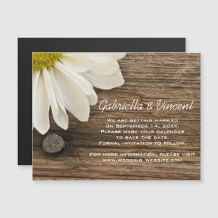 Daisy and Barn Wood Ranch Wedding retten das Datum Magneteinladung