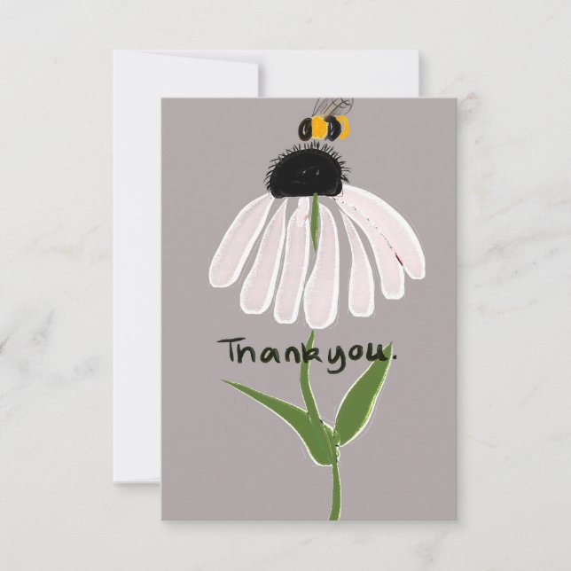 Daisy and Bee Adorable Art Card Dankeskarte (Vorderseite)