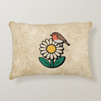 Daisy and Bird Design Dekokissen