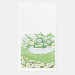Daisy and Dandelion Spring Salad Illustration Serviette