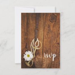 Daisy and Horse Bit Western Wedding RSVP Card Karte