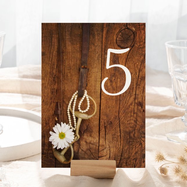 Daisy and Horse Bit Western Wedding Table Numbers Tischnummer (Von Creator hochgeladen)
