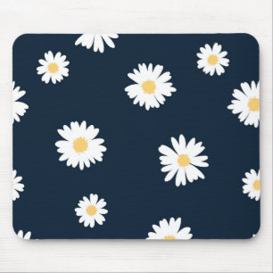 Daisy auf blauem Muster Mousepad