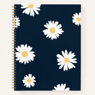 Daisy auf blauem Muster Notizbuch