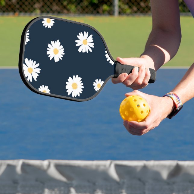 Daisy auf blauem Muster Pickleball Schläger (InSitu)