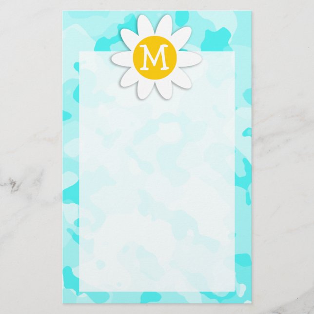 Daisy auf der Camouflage Celeste; Camouflage Briefpapier (Vorderseite)