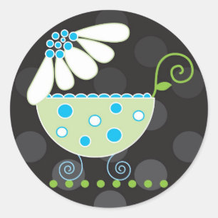 Daisy Baby Einladung oder Gefälligkeitsaufkleber Runder Aufkleber