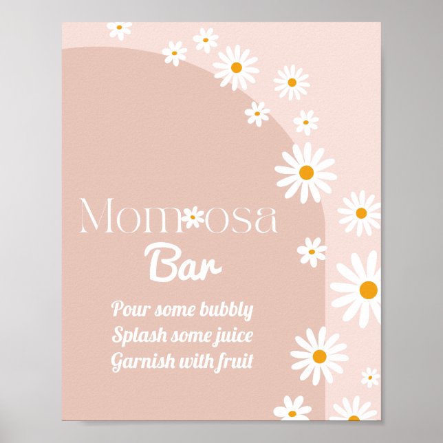 Daisy Baby in bloom Boho Girl Baby Shower Bar Poster (Vorne)