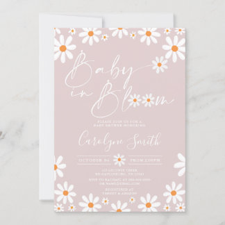 Daisy Baby in bloom Girl Shower Einladung