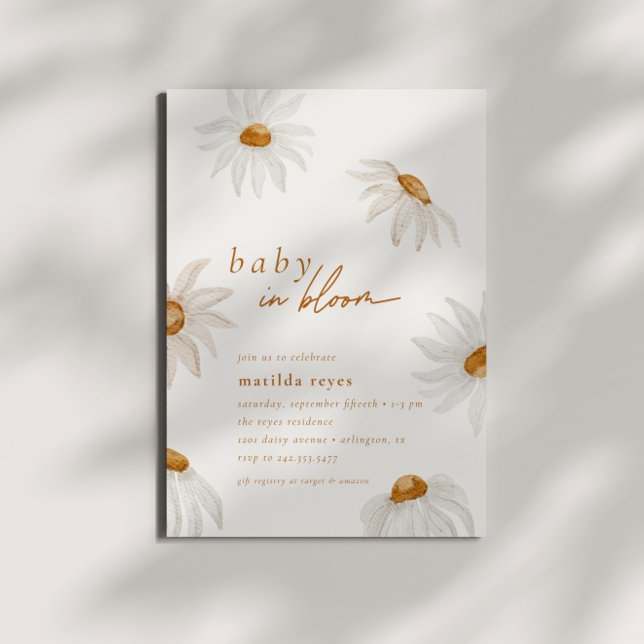 Daisy Baby in Bloom Rustic Fall Boho Baby Dusche Einladung (Von Creator hochgeladen)