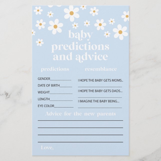 Daisy Baby Shower Advisor für die Elternkarte Flyer (Vorne)