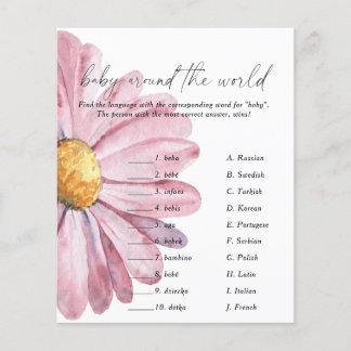 Daisy baby shower - Baby around the world game
