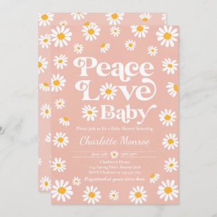 Daisy Baby Shower Bohemisch Peace Liebe Babydusche Einladung