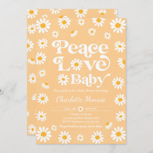 Daisy Baby Shower Bohemisch Peace Liebe Babydusche Einladung