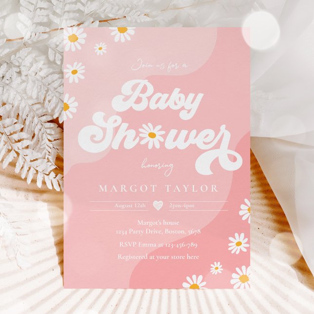 Daisy Baby Shower Boho Hippy Vibes Baby Shower Einladung (Von Creator hochgeladen)