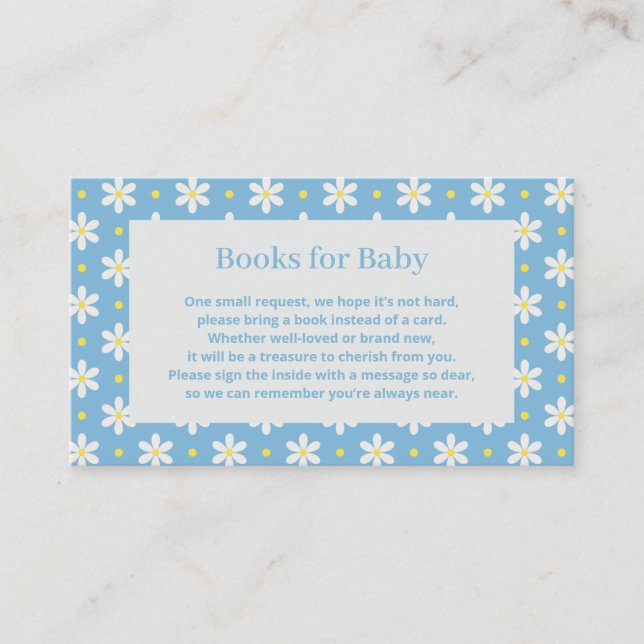 Daisy Baby Shower Book Request Begleitkarte (Vorderseite)