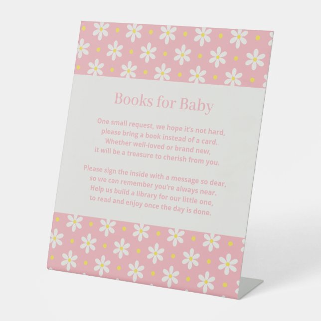 Daisy Baby Shower Book Request Sockelschild (Vorderseite)
