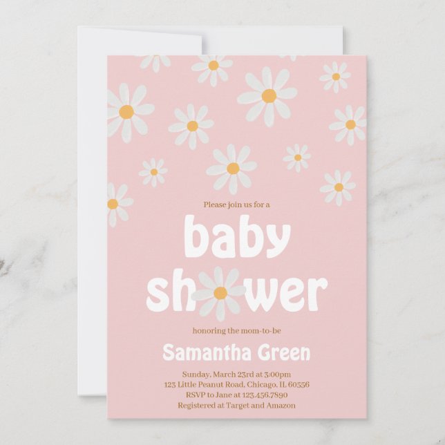 Daisy Baby Shower Einladung (Vorderseite)