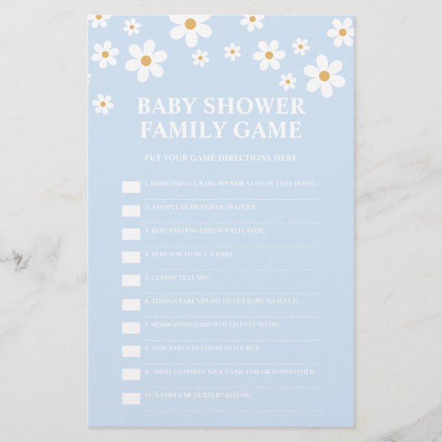 Daisy Baby Shower Flyer (Vorne)