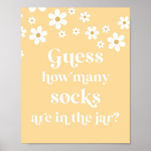 Daisy Baby Shower Rate wie viele Socken Spiel Post Poster
