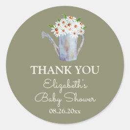 Daisy Baby Shower Vielen Dank Runder Aufkleber