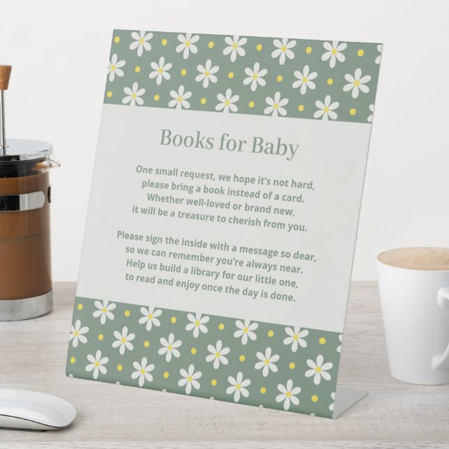 Daisy Babyparty-Buchwunsch Sockelschild (In Situ)
