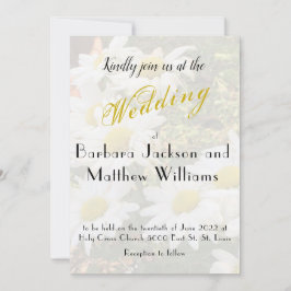 Daisy Background Fflügling Yellow Script Wedding Einladung