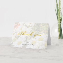 Daisy Background Yellow and Grey Script Vielen Dan Karte