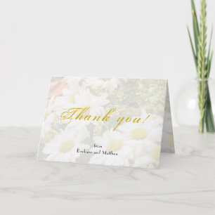 Daisy Background Yellow and Grey Script Wedding C Karte
