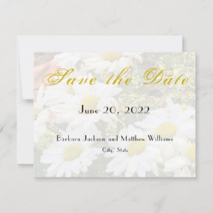Daisy Background Yellow Script Save the Date